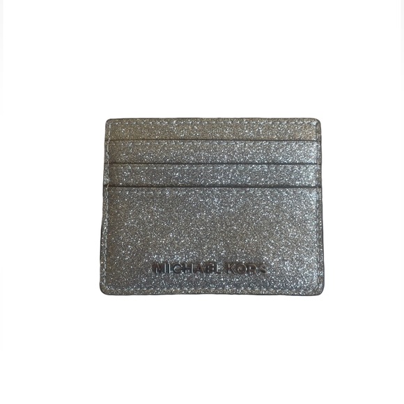 Michael Kors Sparkly Silver Card Case - Picture 1 of 5